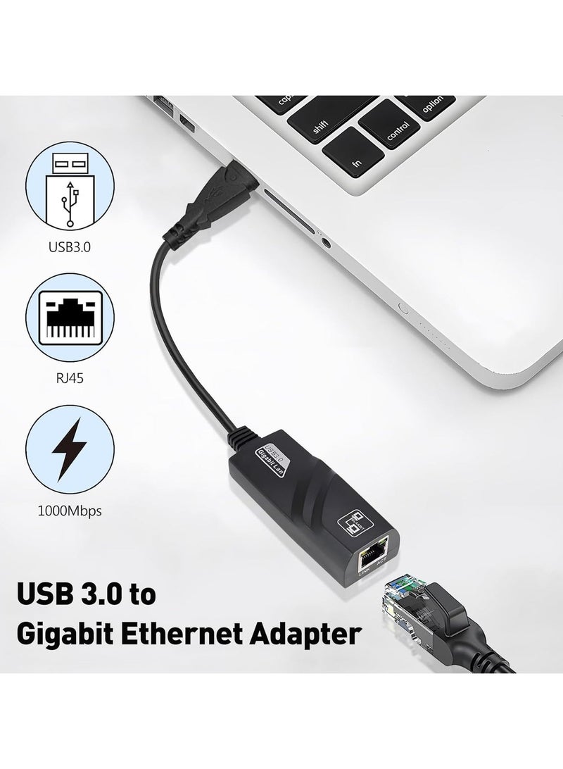 Salab USB 3.0 to Ethernet Adapter, USB to Network 1000Mbps Gigabit RJ45 LAN Internet Adapter Converter Compatible with MacBook, Surface, Laptop PC with Windows, XP, Vista, Mac/Linux Driver Free - Image 3